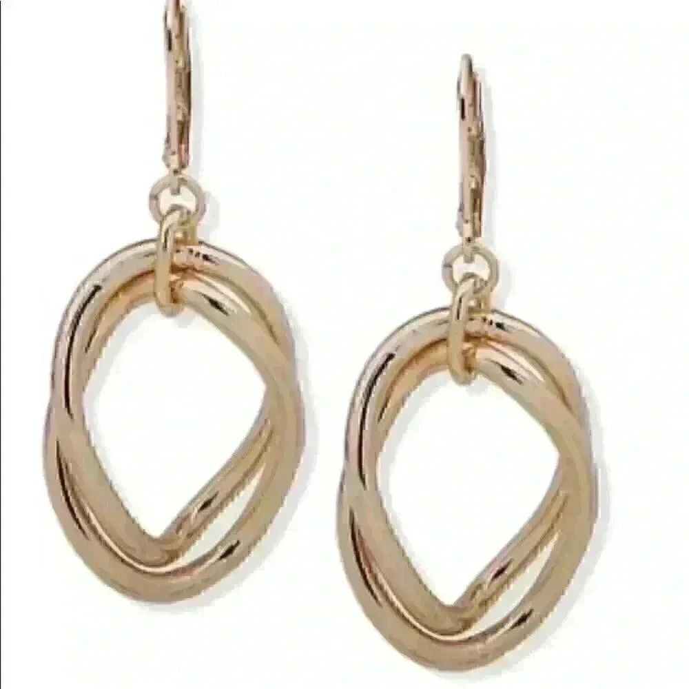 Anne Klein new Gold Orbital Drop Earrings